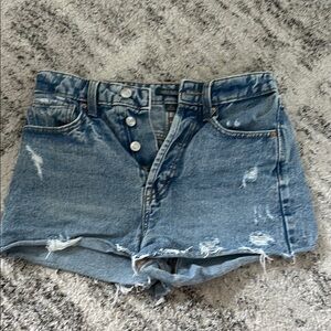 Distressed Denim Shorts
